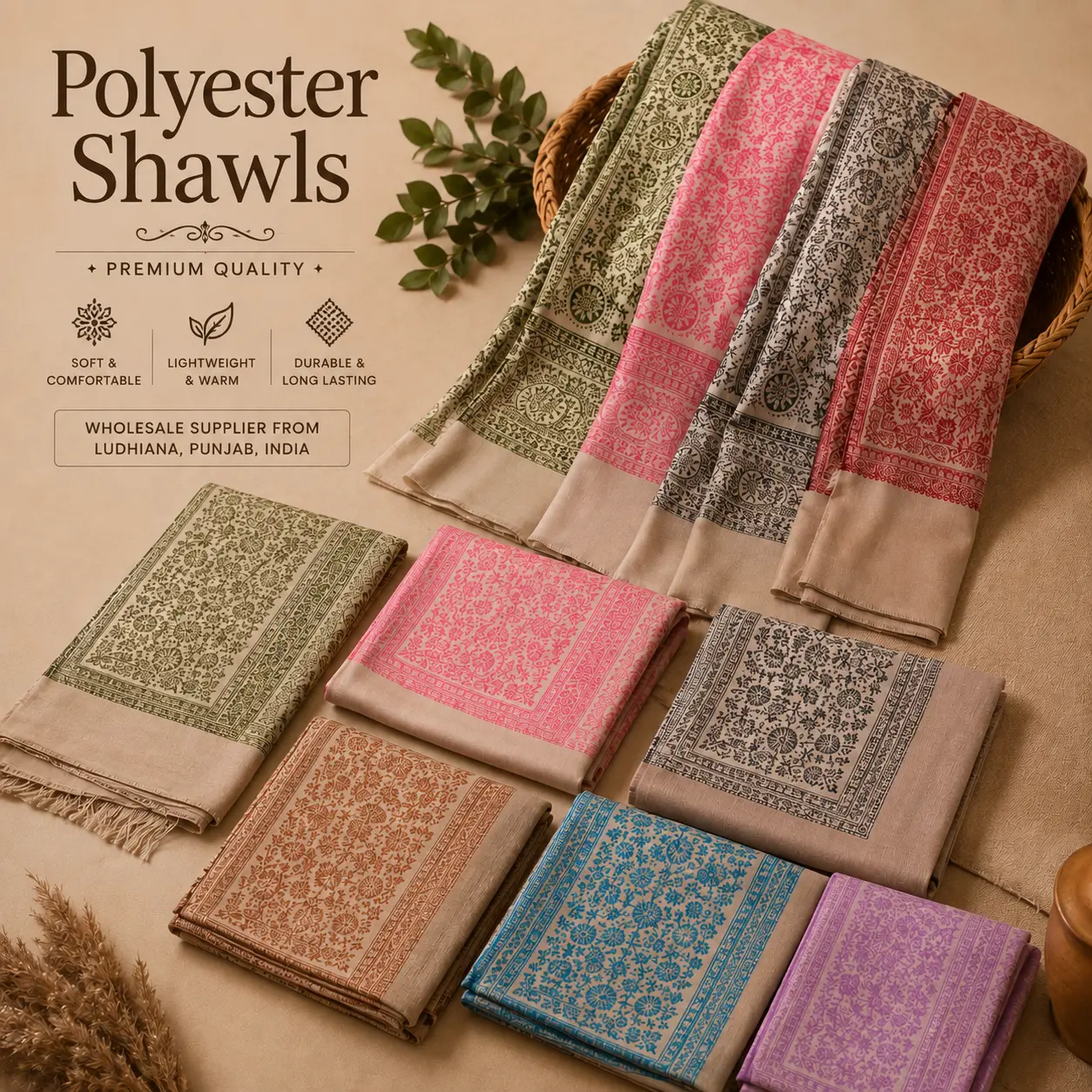 Polyester Shawls — wholesale from Ludhiana